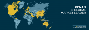 Map of countries Genan has delivered products to.